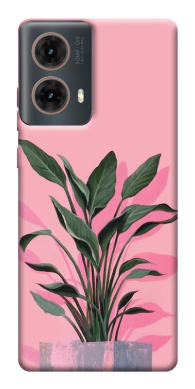 Чехол itsPrint Pink plant для Motorola Moto G85, цветы, купить оптом с доставкой