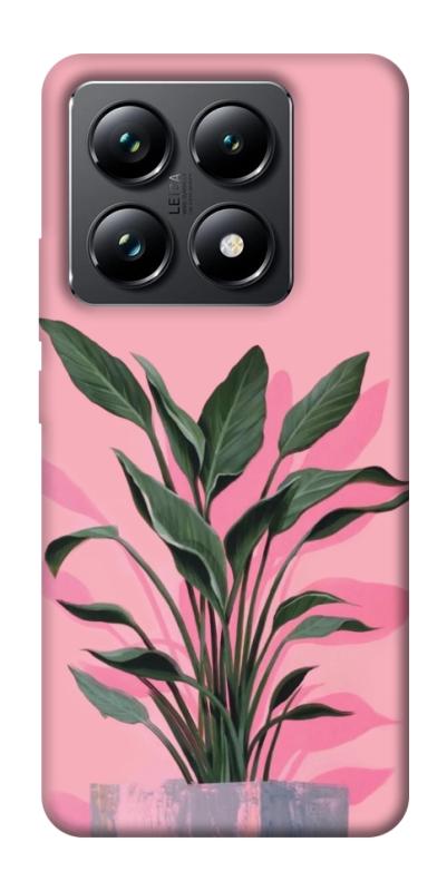 Чехол itsPrint Pink plant для Xiaomi 14T Pro, цветы, купить оптом с доставкой