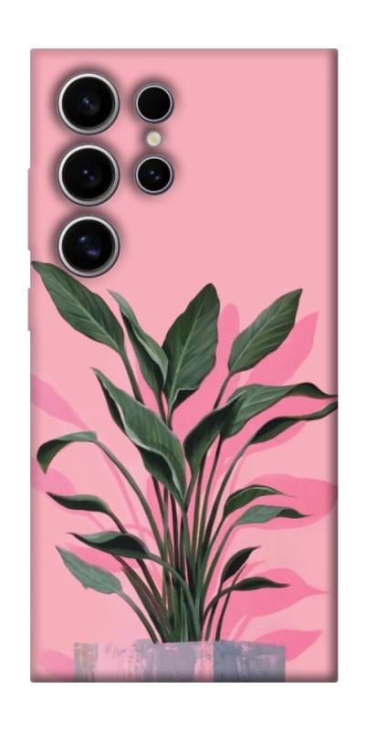 Чехол itsPrint Pink plant для Samsung Galaxy S25 Ultra, цветы, купить оптом с доставкой