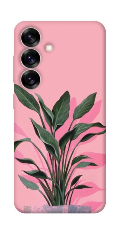 Чехол itsPrint Pink plant для Samsung Galaxy S25+, цветы, купить оптом с доставкой