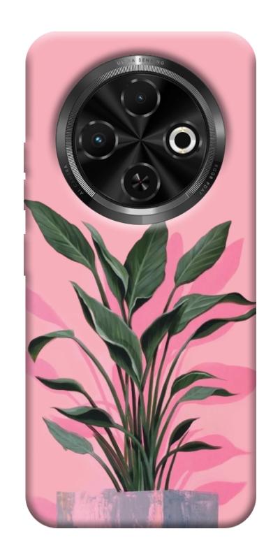Чохол itsPrint Pink plant для TECNO Spark 30C, квіти, купити оптом з доставкою