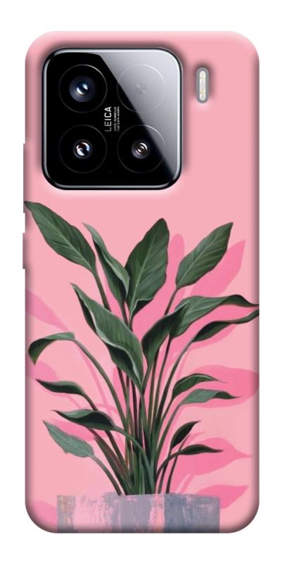 Чехол itsPrint Pink plant для Xiaomi 15, цветы, купить оптом с доставкой