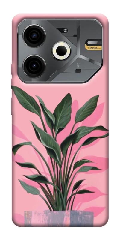 Чехол itsPrint Pink plant для TECNO Pova 6 Neo (LI6), цветы, купить оптом с доставкой