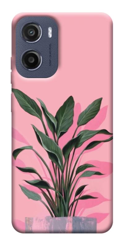Чехол itsPrint Pink plant для Motorola Moto G05, цветы, купить оптом с доставкой