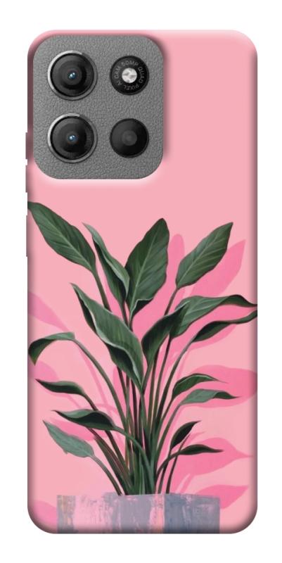 Чехол itsPrint Pink plant для Motorola Moto G15 4G, цветы, купить оптом с доставкой