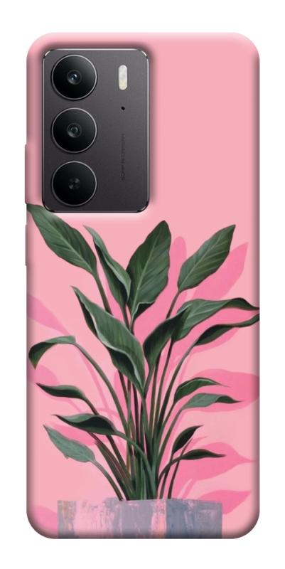 Чехол itsPrint Pink plant для Realme C75, цветы, купить оптом с доставкой