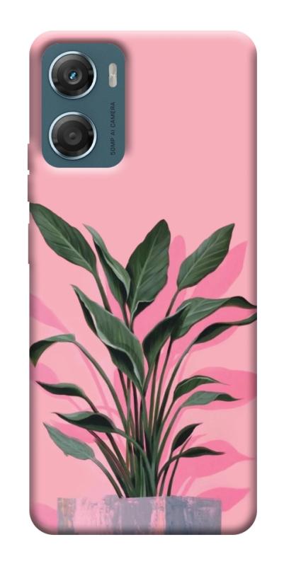 Чехол itsPrint Pink plant для Motorola Moto G06, цветы, купить оптом с доставкой