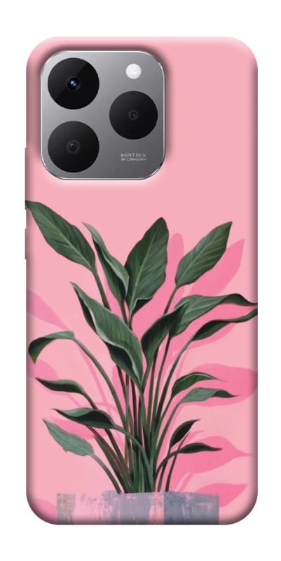 Чехол itsPrint Pink plant для Realme 15T, цветы, купить оптом с доставкой