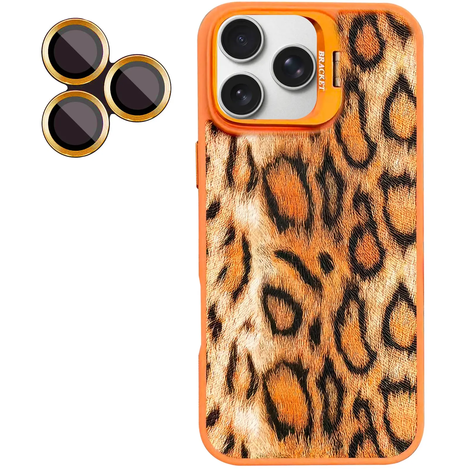 Чехол TPU+PC Wild Leopard with Magnetic Fit and Lens для Apple iPhone 15 Pro Max (6.7"), Orange 2, TPU+PC, купить оптом с доставкой