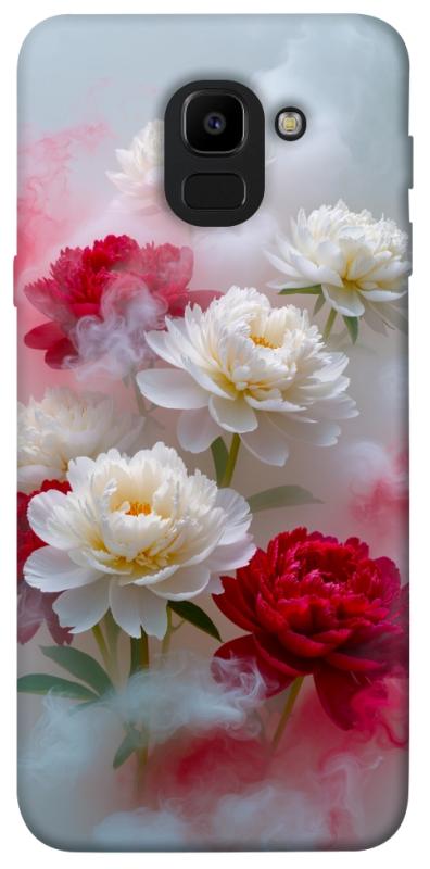 Чехол itsPrint Red and white smoke для Samsung J600F Galaxy J6 (2018), цветы, купить оптом с доставкой