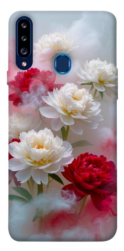 Чехол itsPrint Red and white smoke для Samsung Galaxy A20s, цветы, купить оптом с доставкой