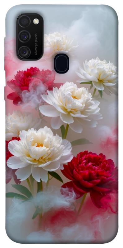 Чехол itsPrint Red and white smoke для Samsung Galaxy M30s / M21, цветы, купить оптом с доставкой