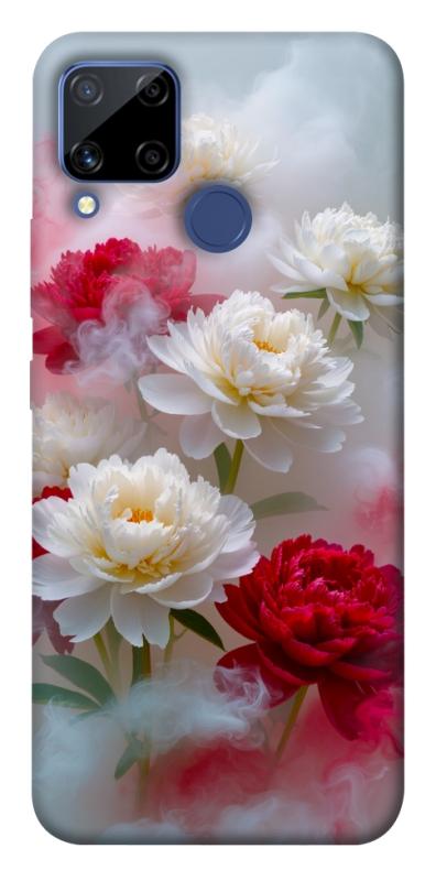 Чехол itsPrint Red and white smoke для Realme C15, цветы, купить оптом с доставкой