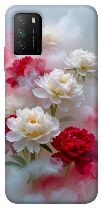 Чехол itsPrint Red and white smoke для Xiaomi Poco M3, цветы, купить оптом с доставкой