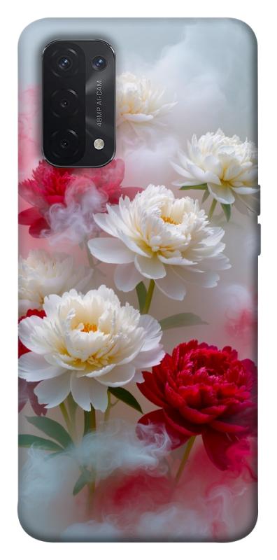 Чохол itsPrint Red and white smoke для Oppo A54 4G, квіти, купити оптом з доставкою