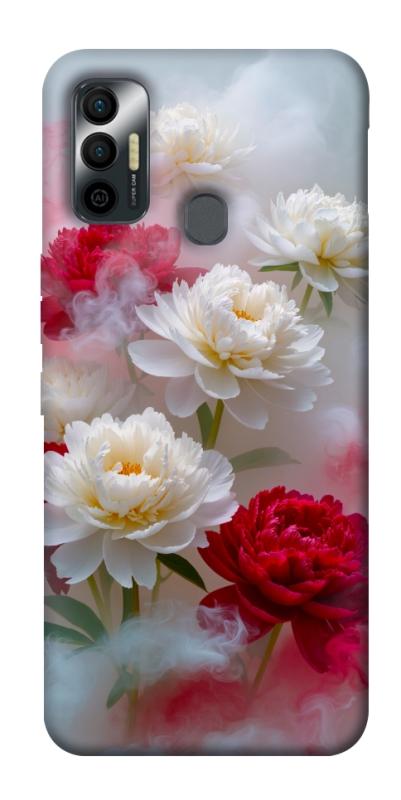 Чехол itsPrint Red and white smoke для TECNO Spark 7, цветы, купить оптом с доставкой