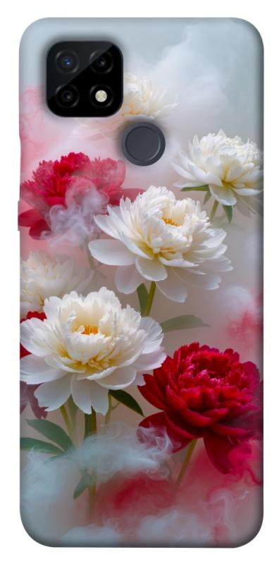 Чехол itsPrint Red and white smoke для Realme C21, цветы, купить оптом с доставкой