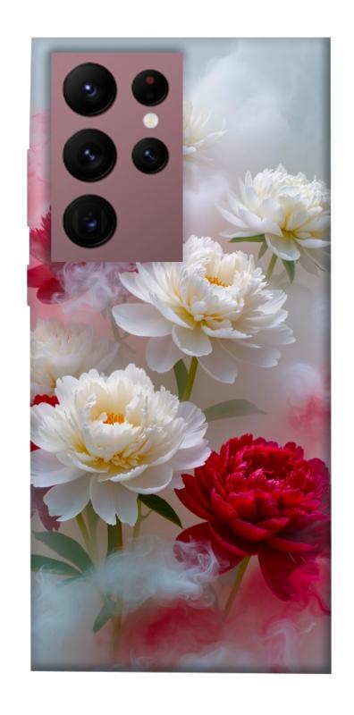 Чохол itsPrint Red and white smoke для Samsung Galaxy S22 Ultra, квіти, купити оптом з доставкою