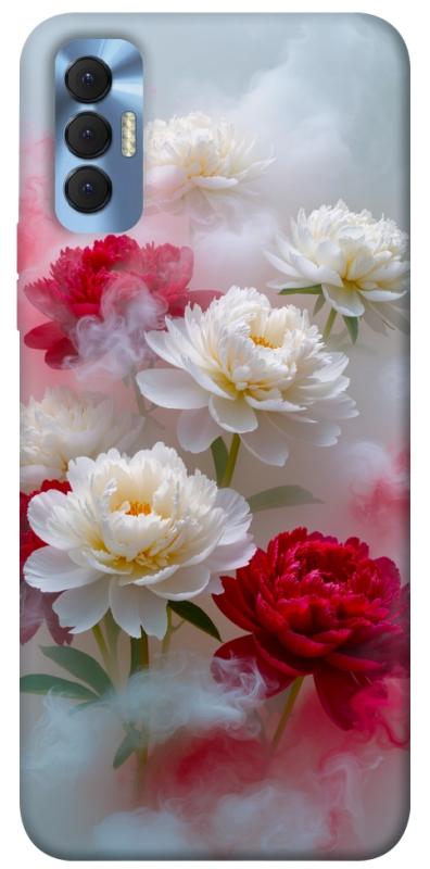 Чехол itsPrint Red and white smoke для TECNO Spark 8P, цветы, купить оптом с доставкой