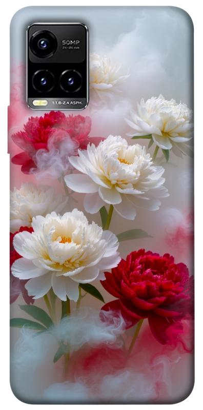 Чохол itsPrint Red and white smoke для Vivo Y21 / Y33s, квіти, купити оптом з доставкою