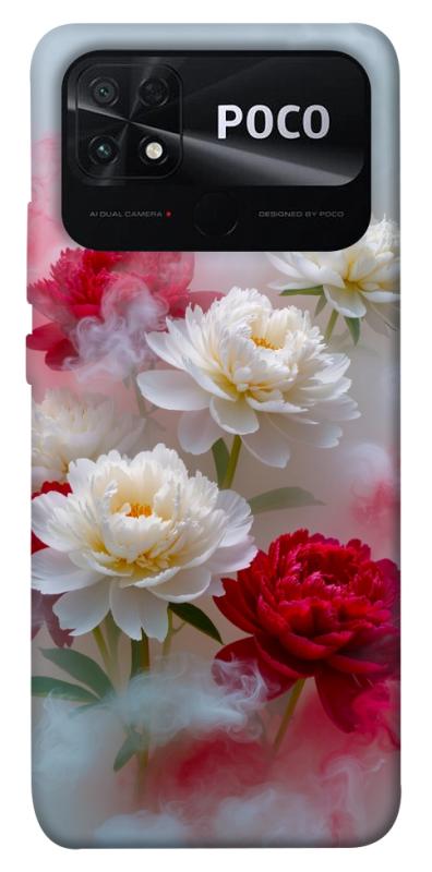 Чехол itsPrint Red and white smoke для Xiaomi Poco C40, цветы, купить оптом с доставкой