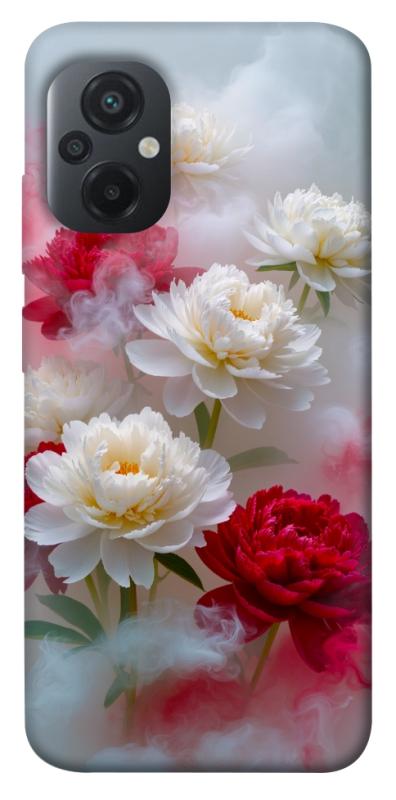 Чехол itsPrint Red and white smoke для Xiaomi Poco M5, цветы, купить оптом с доставкой