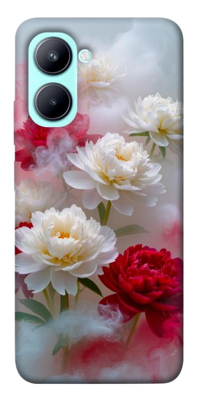 Чехол itsPrint Red and white smoke для Realme C33, цветы, купить оптом с доставкой