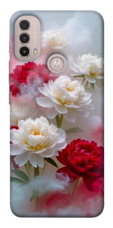 Чохол itsPrint Red and white smoke для Motorola Moto E40, квіти, купити оптом з доставкою