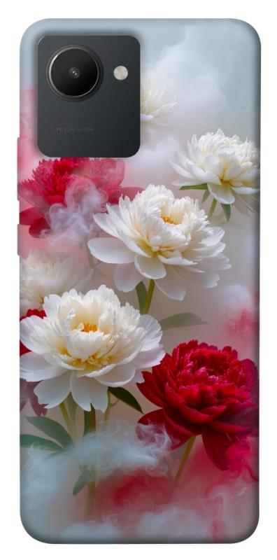 Чехол itsPrint Red and white smoke для Realme C30s, цветы, купить оптом с доставкой
