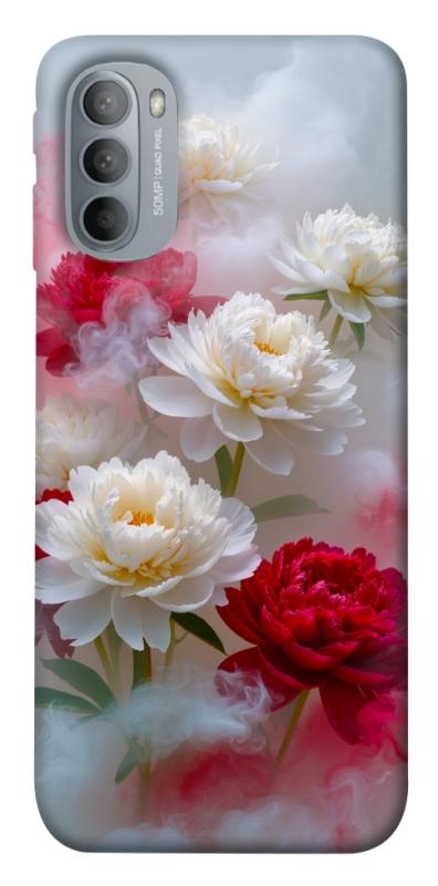 Чехол itsPrint Red and white smoke для Motorola Moto G31, цветы, купить оптом с доставкой