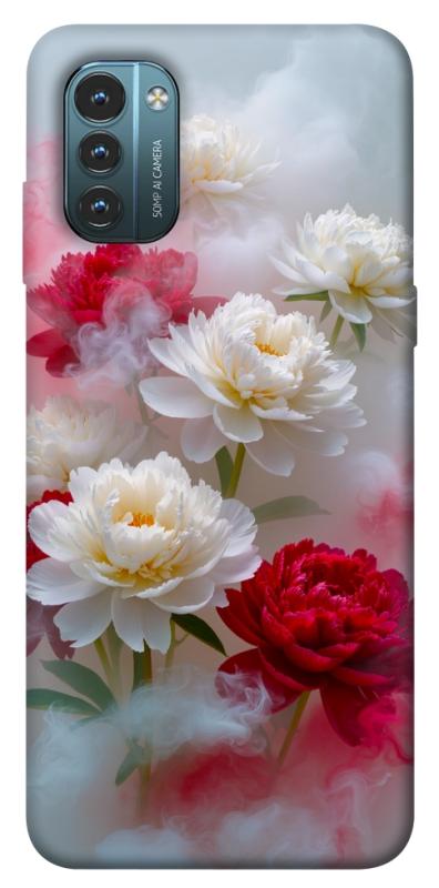 Чехол itsPrint Red and white smoke для Nokia G21, цветы, купить оптом с доставкой