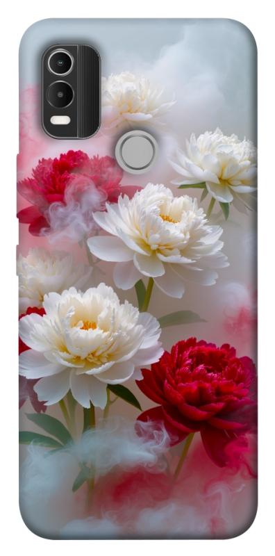 Чехол itsPrint Red and white smoke для Nokia C21 Plus, цветы, купить оптом с доставкой