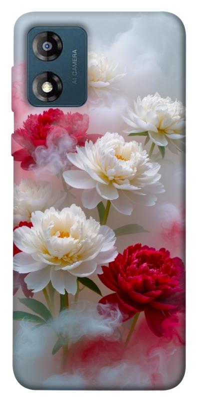 Чехол itsPrint Red and white smoke для Motorola Moto E13, цветы, купить оптом с доставкой