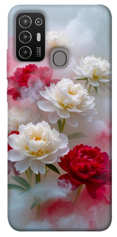 Чехол itsPrint Red and white smoke для ZTE Blade A52, цветы, купить оптом с доставкой