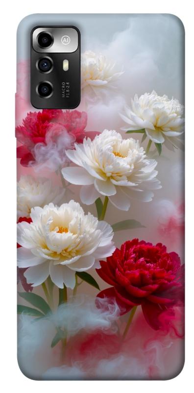 Чехол itsPrint Red and white smoke для ZTE Blade A72, цветы, купить оптом с доставкой