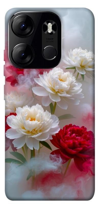 Чехол itsPrint Red and white smoke для Tecno Spark Go 2023, цветы, купить оптом с доставкой