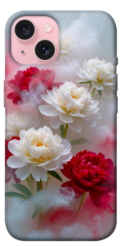 Чехол itsPrint Red and white smoke для Apple iPhone 15 (6.1"), цветы, купить оптом с доставкой
