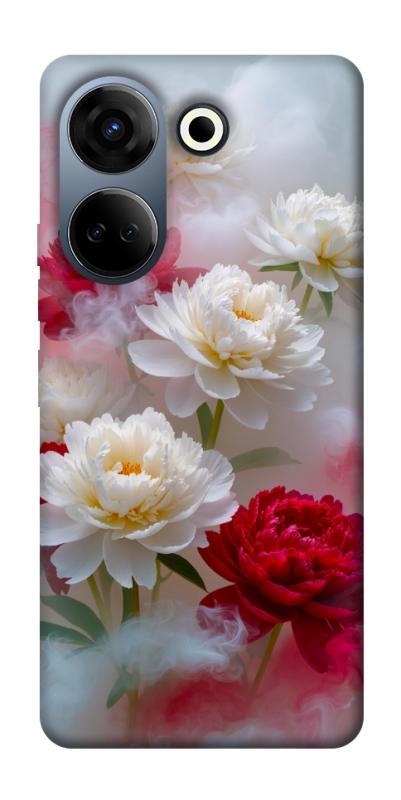Чехол itsPrint Red and white smoke для TECNO Camon 20 Pro (CK7n), цветы, купить оптом с доставкой