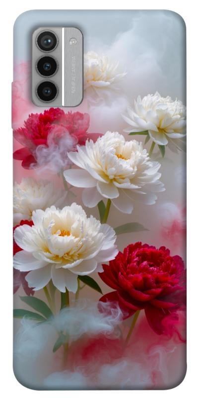 Чехол itsPrint Red and white smoke для Nokia G42, цветы, купить оптом с доставкой
