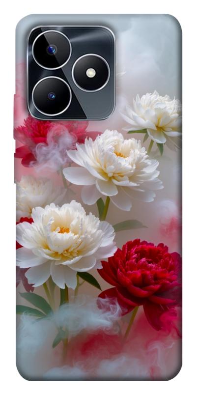 Чехол itsPrint Red and white smoke для Realme C53, цветы, купить оптом с доставкой