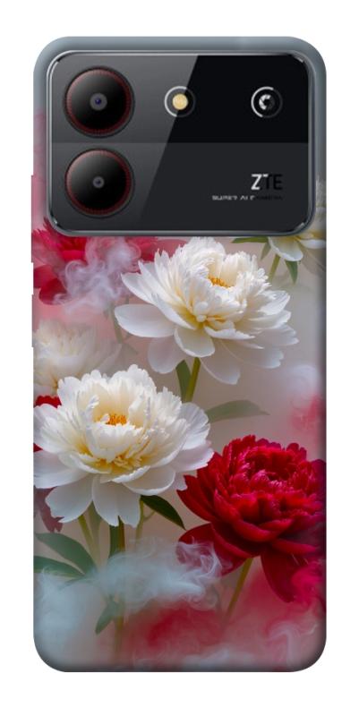 Чехол itsPrint Red and white smoke для ZTE Blade A54 4G, цветы, купить оптом с доставкой