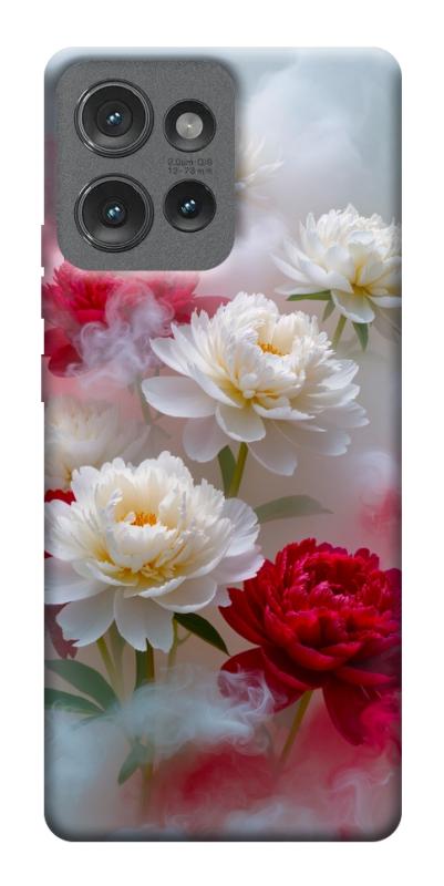 Чехол itsPrint Red and white smoke для Motorola Edge 50, цветы, купить оптом с доставкой