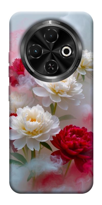 Чохол itsPrint Red and white smoke для TECNO Spark 30C, квіти, купити оптом з доставкою