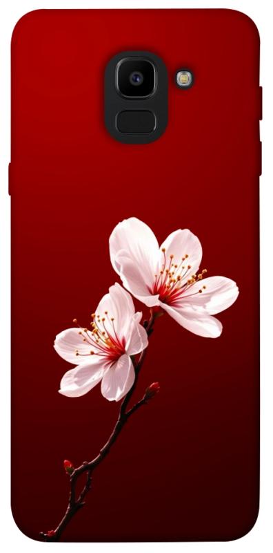 Чехол itsPrint Sakura red для Samsung J600F Galaxy J6 (2018), цветы, купить оптом с доставкой
