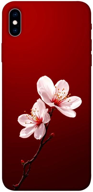 Чехол itsPrint Sakura red для Apple iPhone XS Max (6.5"), цветы, купить оптом с доставкой