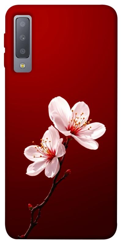 Чехол itsPrint Sakura red для Samsung A750 Galaxy A7 (2018), цветы, купить оптом с доставкой