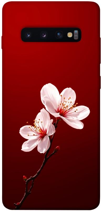 Чехол itsPrint Sakura red для Samsung Galaxy S10+, цветы, купить оптом с доставкой