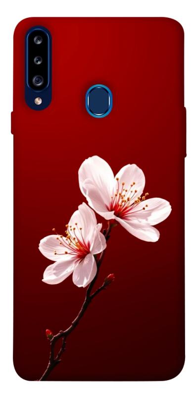 Чехол itsPrint Sakura red для Samsung Galaxy A20s, цветы, купить оптом с доставкой