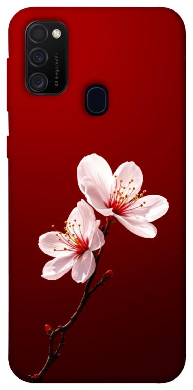Чехол itsPrint Sakura red для Samsung Galaxy M30s / M21, цветы, купить оптом с доставкой