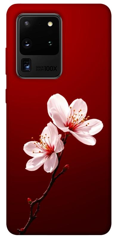 Чехол itsPrint Sakura red для Samsung Galaxy S20 Ultra, цветы, купить оптом с доставкой